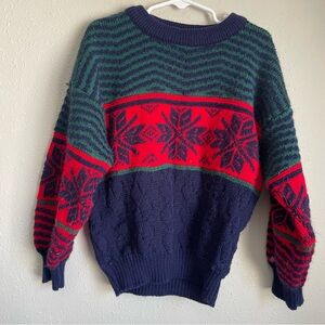 Vintage Polar Red and Blue Kids Sweater